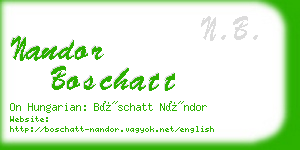 nandor boschatt business card